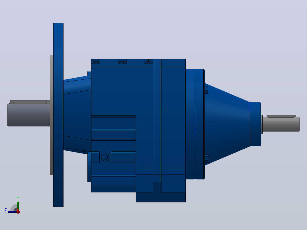 RFS37法兰轴伸式斜齿轮减速机RFS37-3.37-M1-Φ200右视图