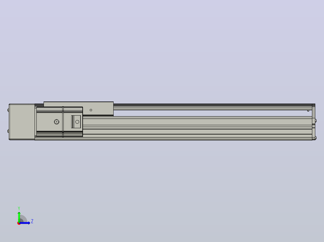 SYS14-350-BL-200W滚珠花健、支撑座、滚珠丝杠、交叉导轨、直线模组.STEP左视图