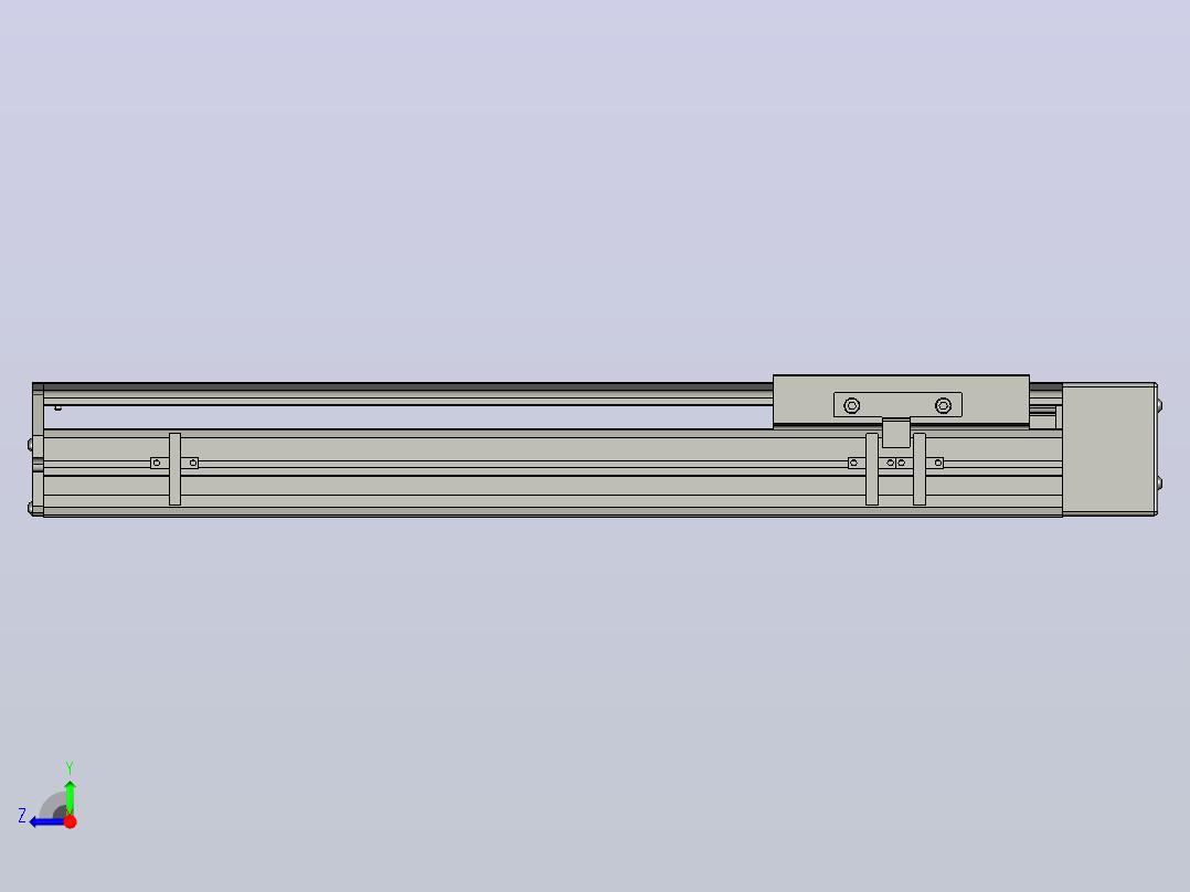 SYS14-350-BL-200W滚珠花健、支撑座、滚珠丝杠、交叉导轨、直线模组.STEP右视图
