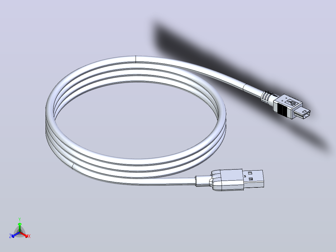 USB-A转迷你USB-B电缆-12主视图