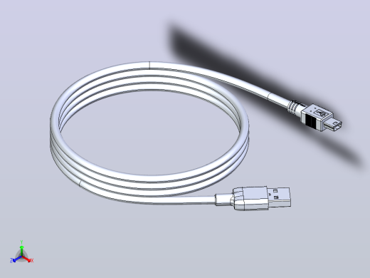 USB-A转迷你USB-B电缆-12正等轴测缩略图