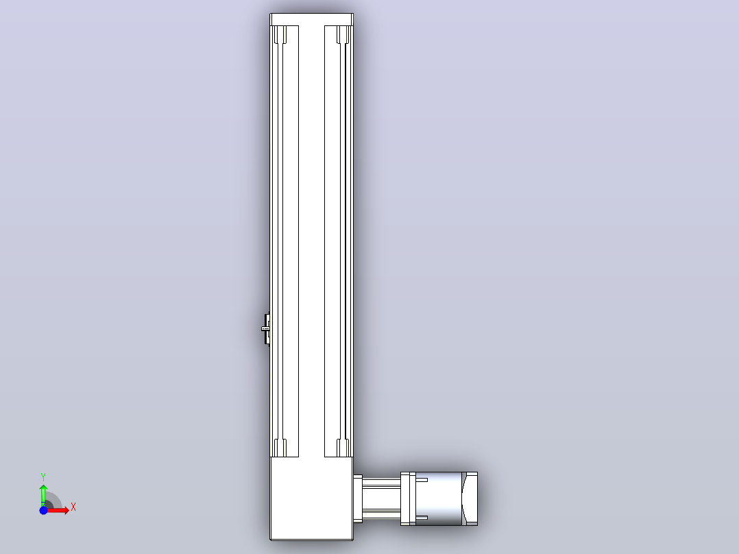 伺服电机集成皮带传动直线执行器TPA-OCB-140-256-L150-DL-J90-N3前视图
