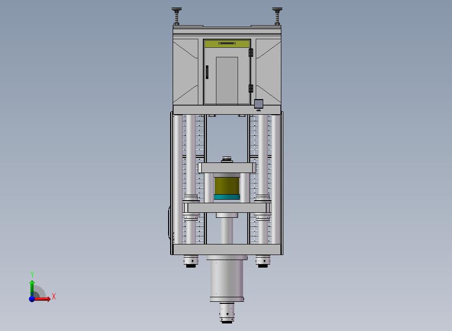 A08-冲凸台液压机 1双杠卧式侧面加工机前视图