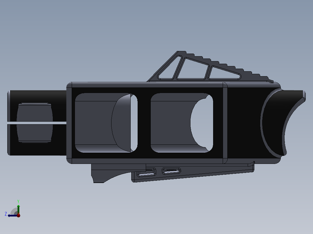 巴雷特扁消焰器左视图