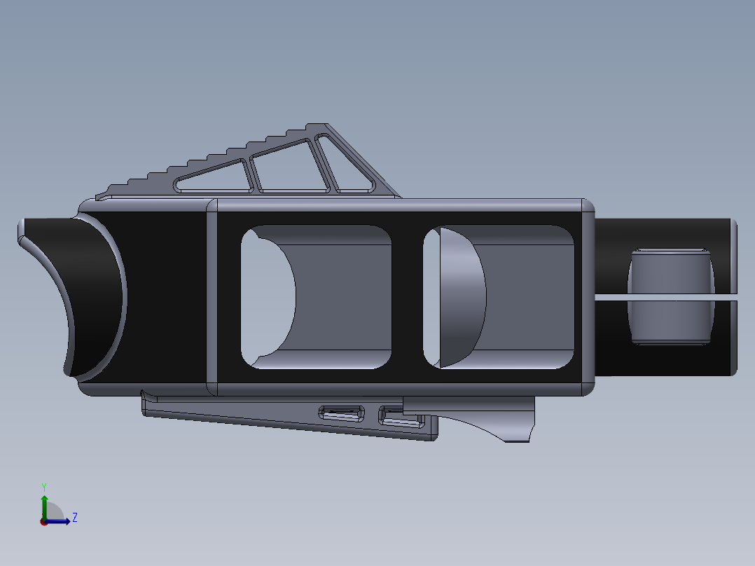 巴雷特扁消焰器右视图