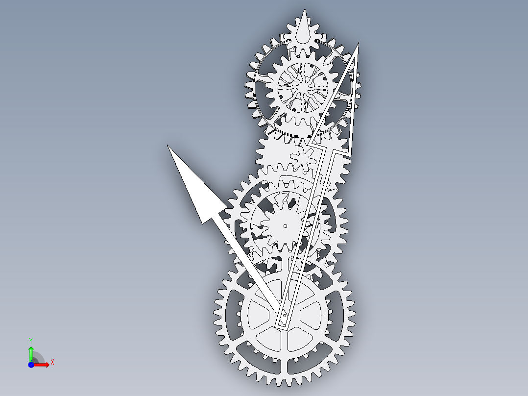 11_齿轮传动之时钟工作原理新诠释前视图