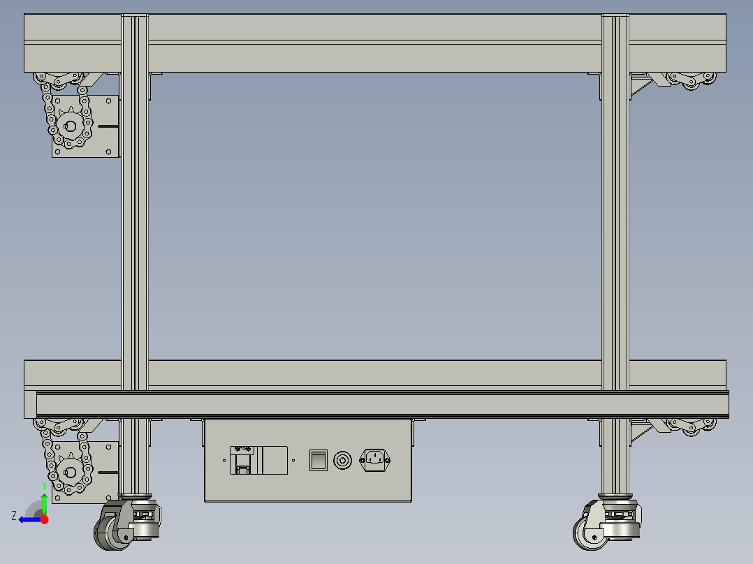 2.5倍速链1米长线体模型，自动化传输右视图