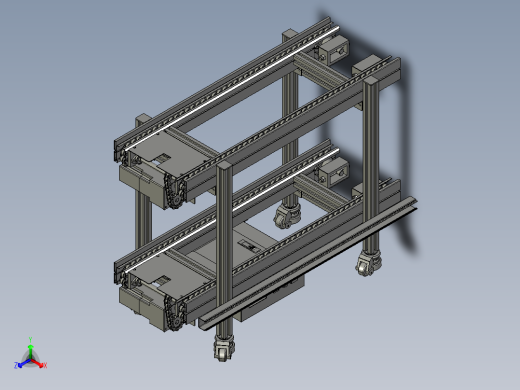 2.5倍速链1米长线体模型，自动化传输正等轴测缩略图