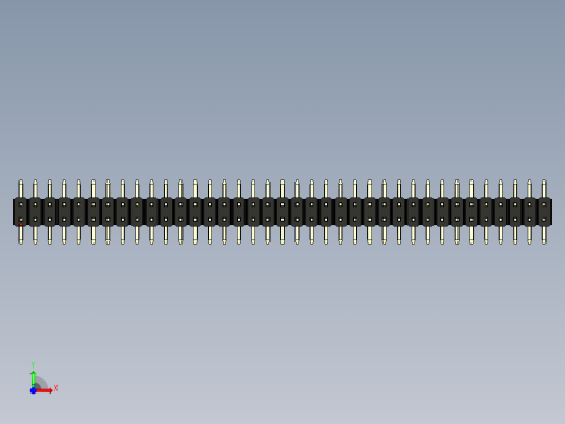 彩色公排针 100mil 2.54mm 系列-DS1022_black_74p_100mil_TypeSMT_rev1.0前视缩略图