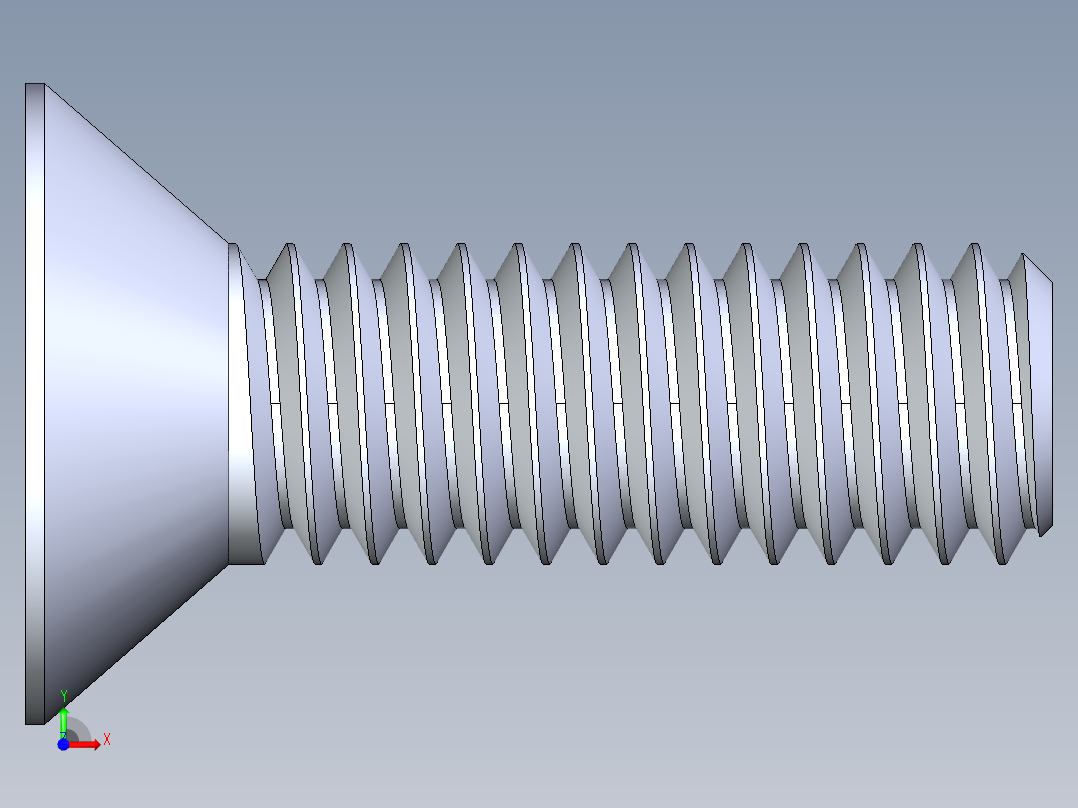 锥形内六角头螺钉-FHCS 0.3125x 1.000前视图