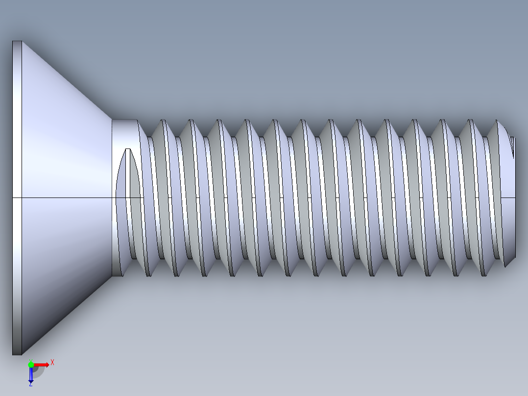 锥形内六角头螺钉-FHCS 0.3125x 1.000俯视图