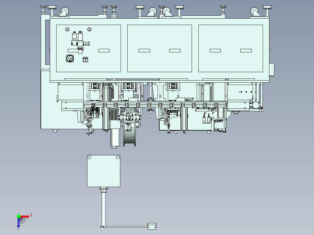 自动组装机设备俯视图