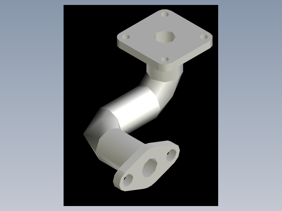 CAD格式机械制图二维100例练习-78 弯管模型