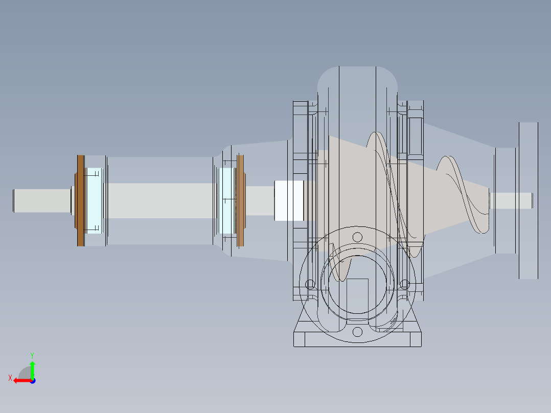 螺旋离心泵后视图