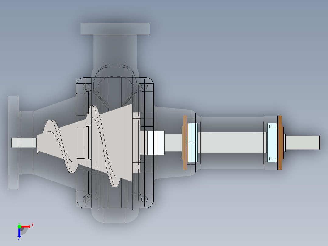 螺旋离心泵俯视图