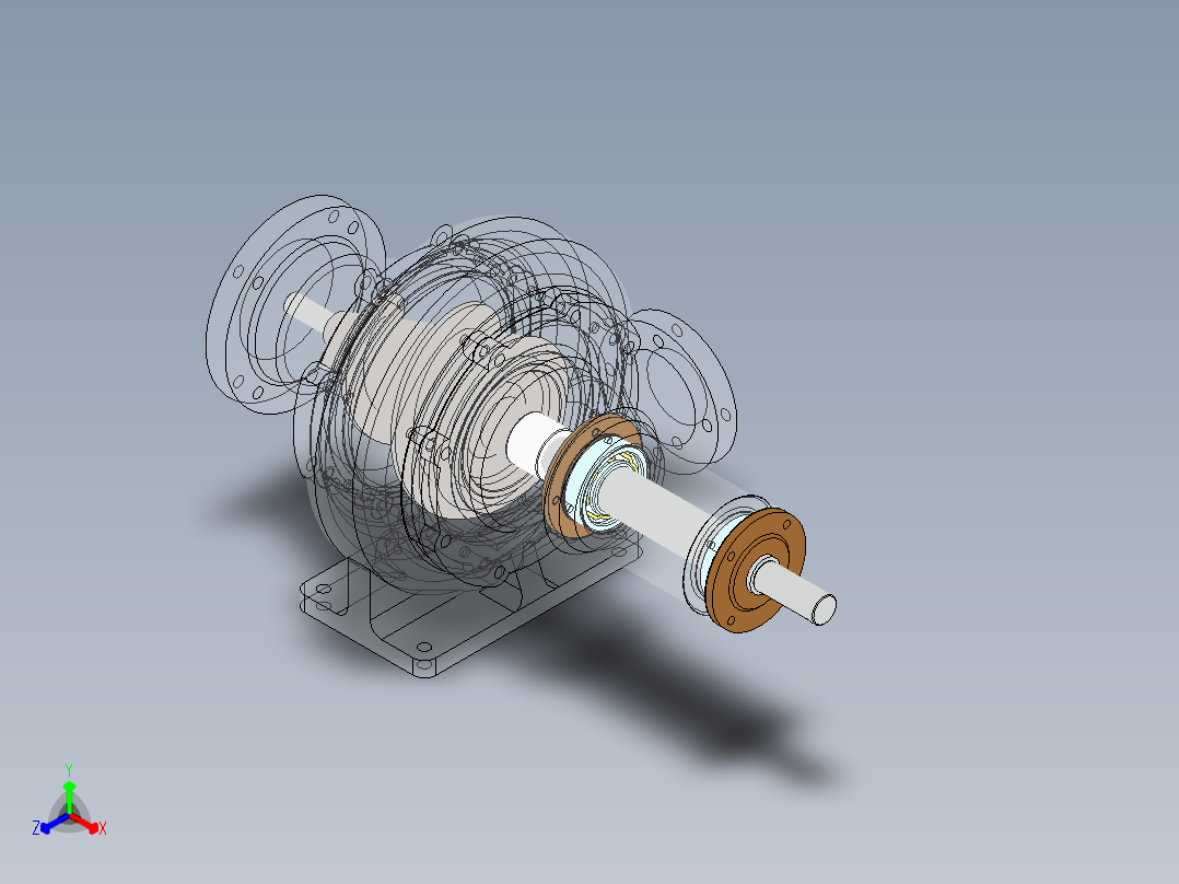 螺旋离心泵正等轴测图