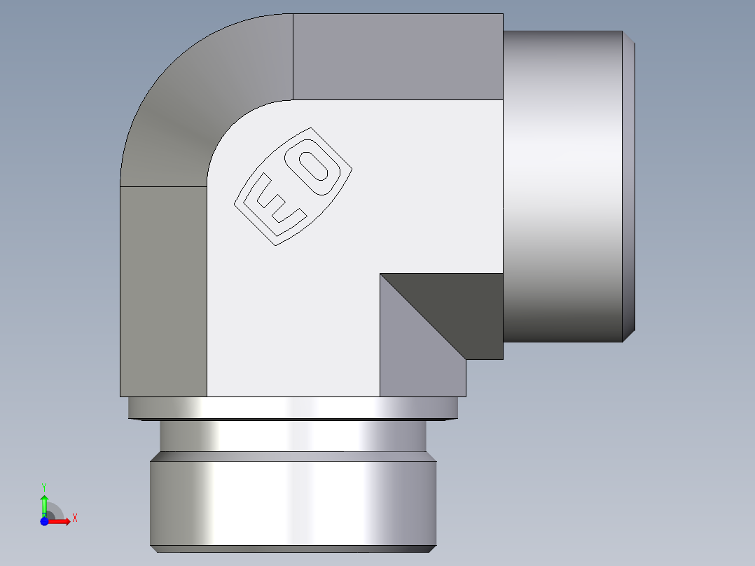 卡套式工业通用硬管接头EO_Male_stud_elbow_WE38SRCFX前视图