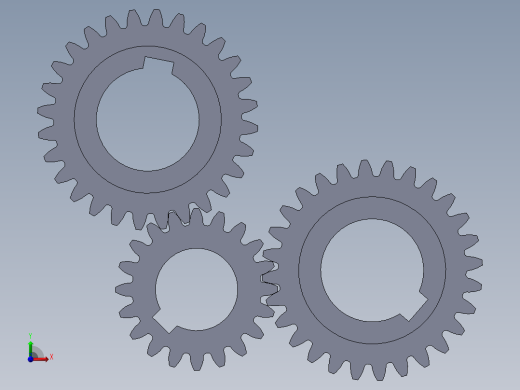 齿轮配合 3D模型前视缩略图