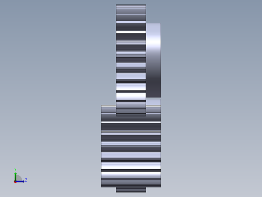 齿轮配合 3D模型左视缩略图