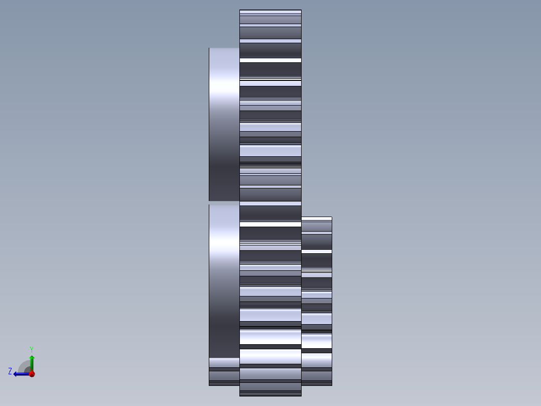 齿轮配合 3D模型右视图