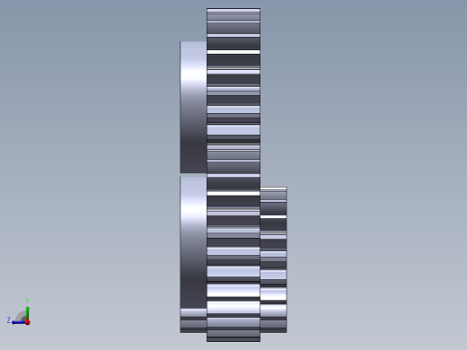 齿轮配合 3D模型右视缩略图
