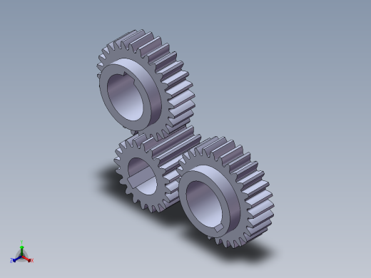 齿轮配合 3D模型正等轴测缩略图