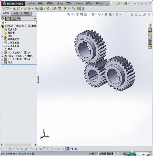 齿轮配合 3D模型缩略图