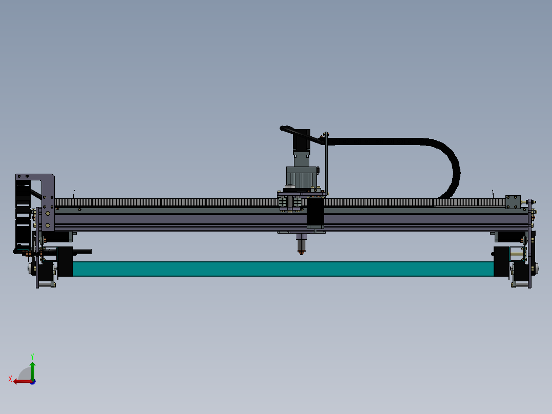 激光切割设备设计后视图