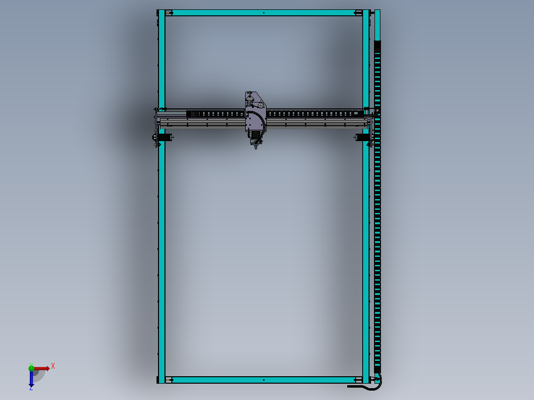 激光切割设备设计俯视图