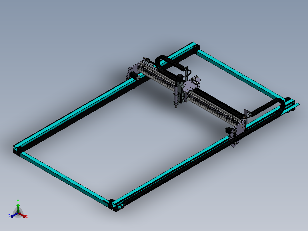 激光切割设备设计正等轴测图