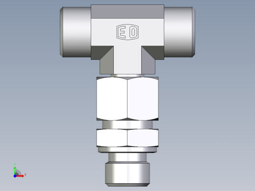 卡套式工业通用硬管接头EO_Assembled_adjustable_standpipe_branch_tee_EVT12LMOMD71前视缩略图