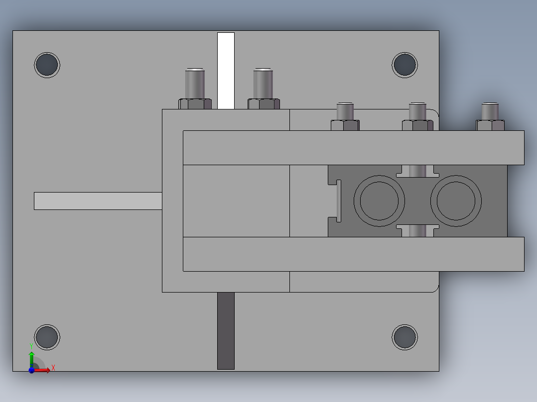 排气管末端焊接工装夹具前视图