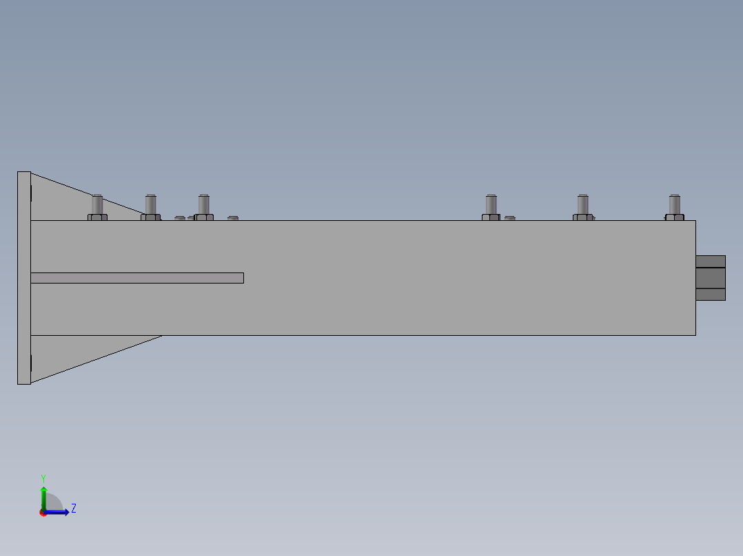 排气管末端焊接工装夹具左视图
