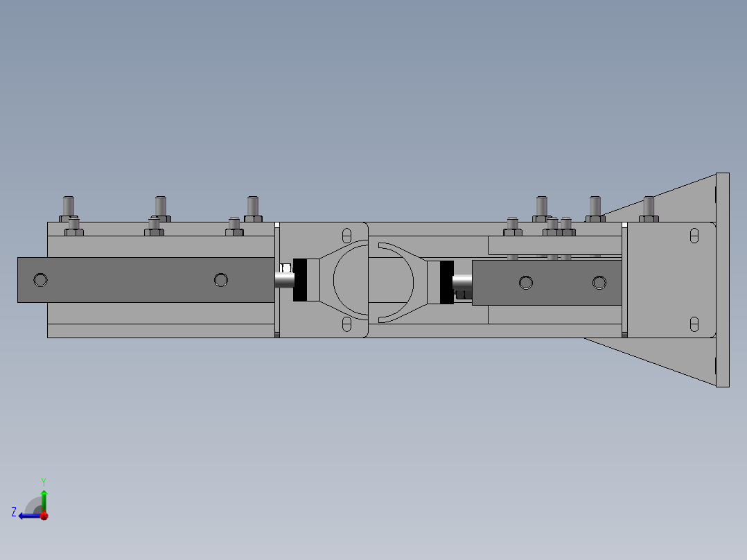 排气管末端焊接工装夹具右视图