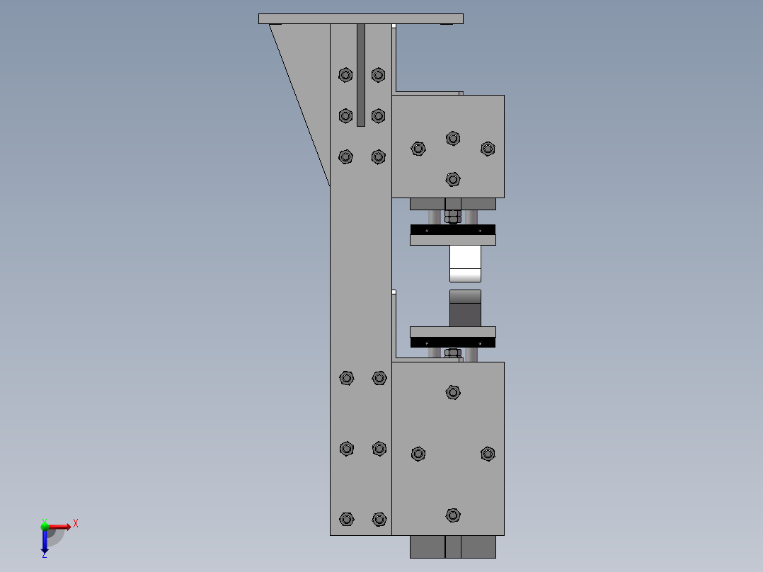 排气管末端焊接工装夹具俯视图