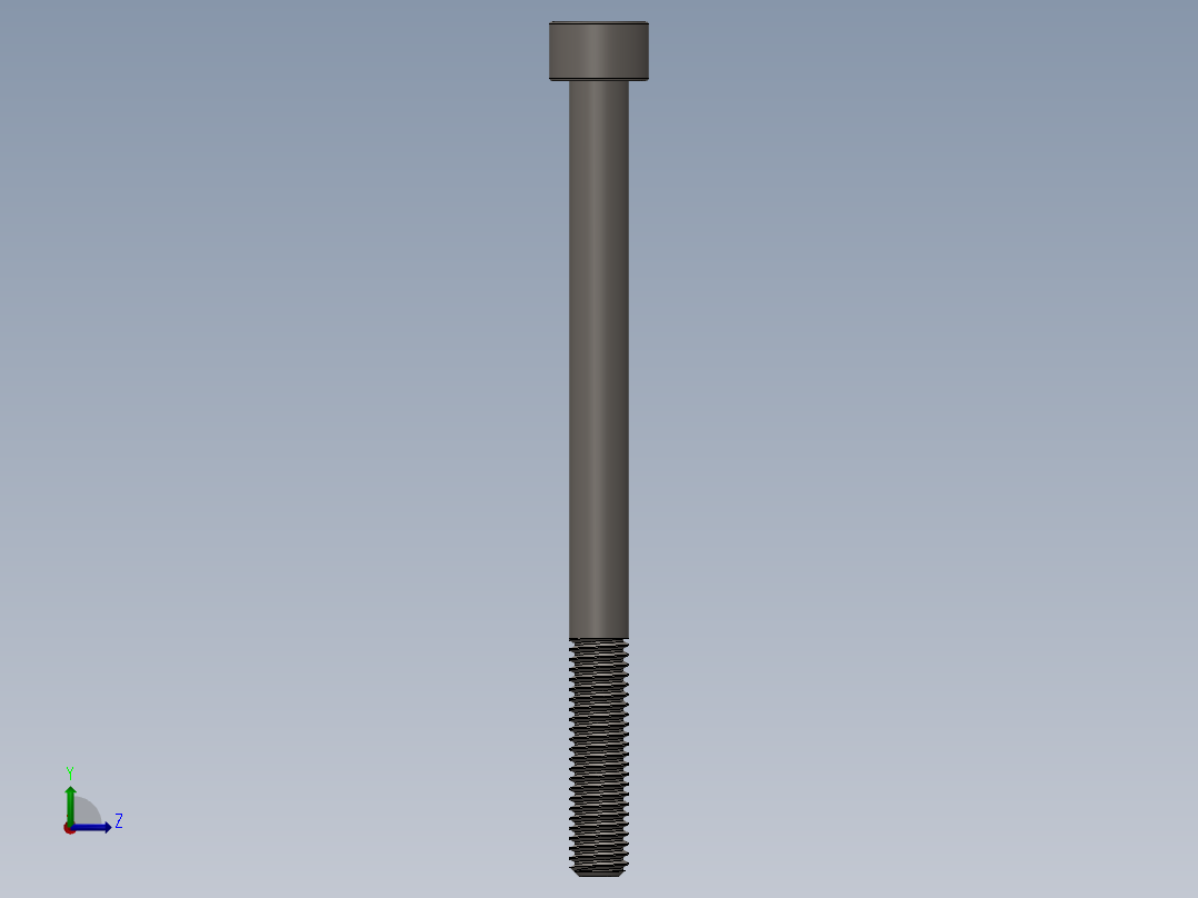 Screw_DIN_912_M6x80_A2.SLDPRT公制内六角螺钉左视图