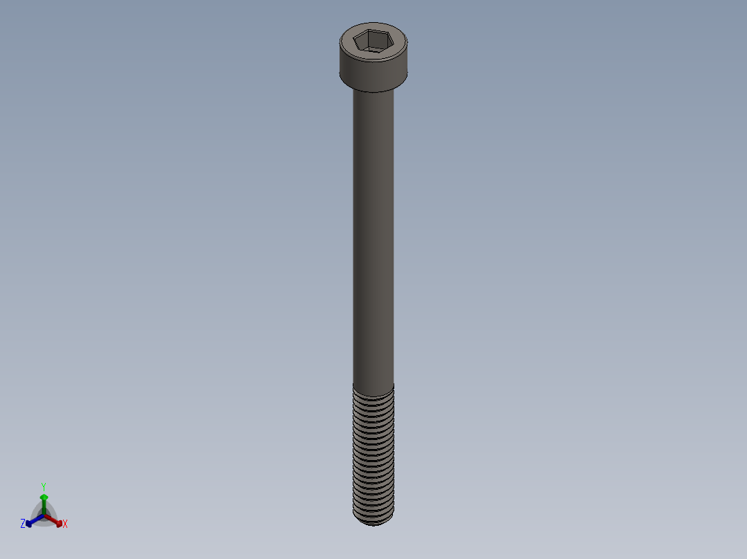 Screw_DIN_912_M6x80_A2.SLDPRT公制内六角螺钉正等轴测图