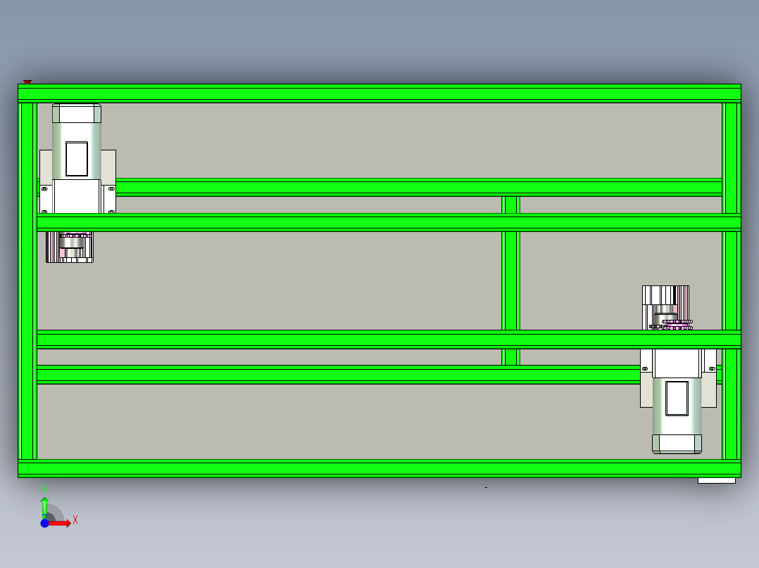 双通道滚筒输送线设计前视图