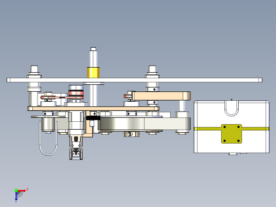 A3004123-标签打印机标签贴印组件俯视图