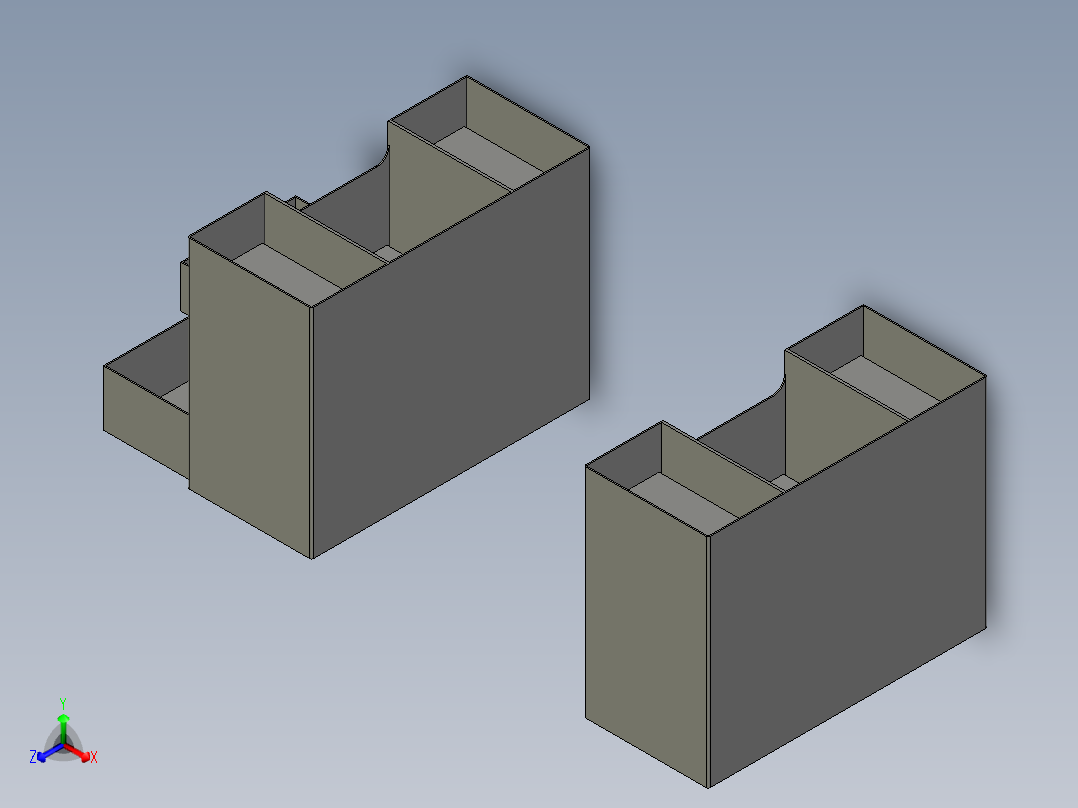 收纳盒正等轴测图