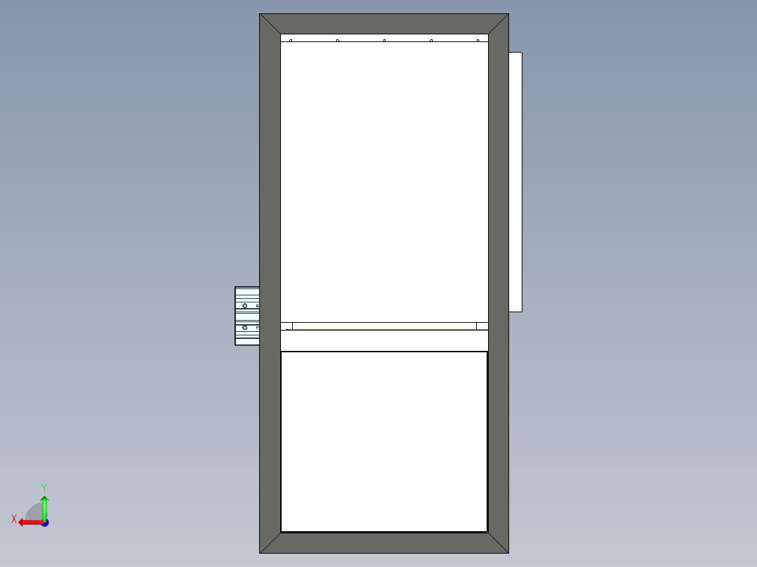 精密电子切割机三维模型设计后视图