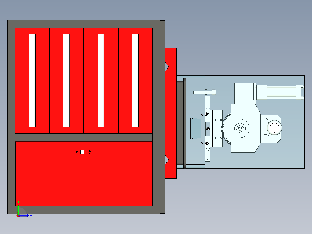 精密电子切割机三维模型设计左视图
