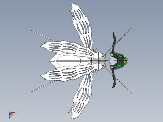 B2005251-黄蜂，金属板拼图，昆虫，3D模型，3D拼图，金属工艺设计俯视缩略图