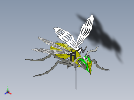 B2005251-黄蜂，金属板拼图，昆虫，3D模型，3D拼图，金属工艺设计正等轴测缩略图