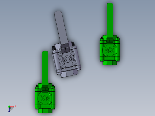 3款65MM-2 12“BW PN 100浮动球阀模型俯视缩略图