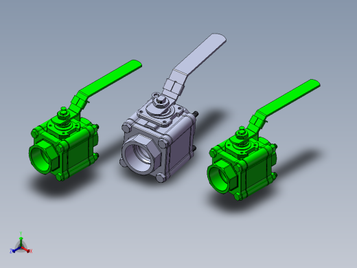 3款65MM-2 12“BW PN 100浮动球阀模型正等轴测缩略图