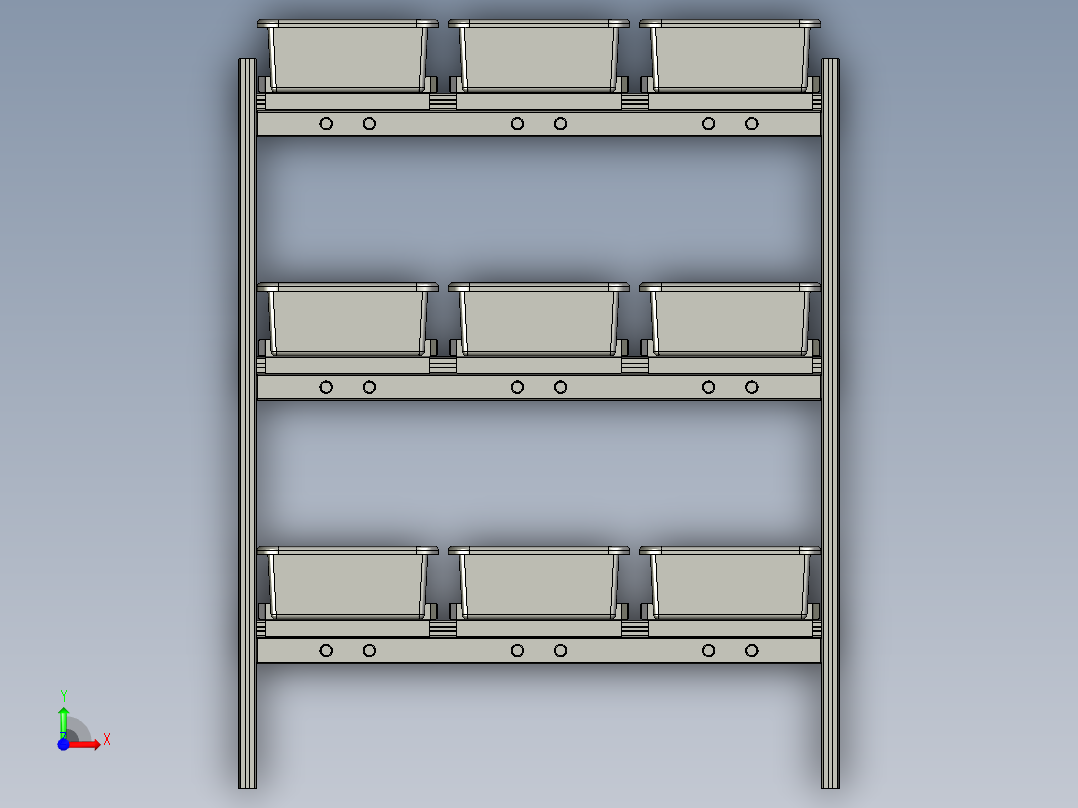 铝型材料架前视图