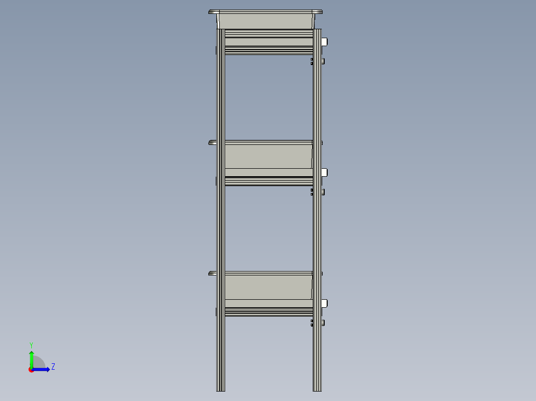 铝型材料架左视图