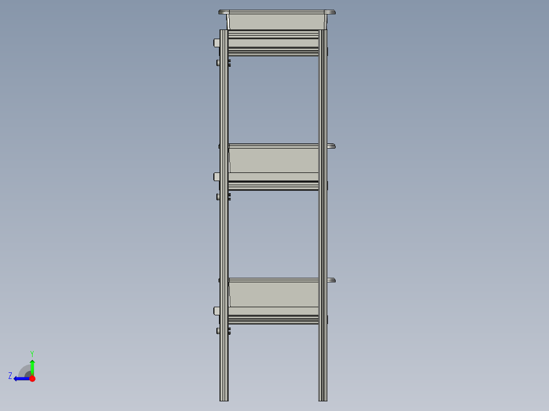铝型材料架右视图