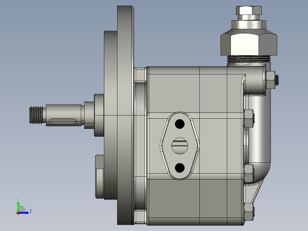 直齿内啮合齿轮泵左视图